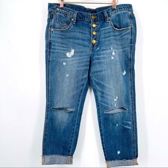 Urban Outfitters BDG slim boyfriend jeans 30 W blue distressed BoxR - Picture 1 of 7